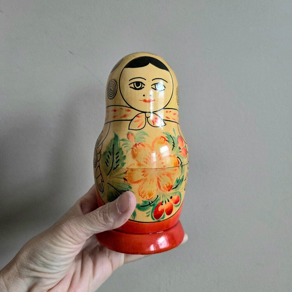 Set of 6 Russian vintage traditional nesting dolls. Matryoshka Babushka USSR - Picture 3 of 6